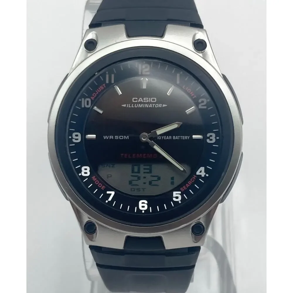 Casio Telememo Sports Analog Digital Combo Mens Watch 40mm - Adjustable -WR 50m